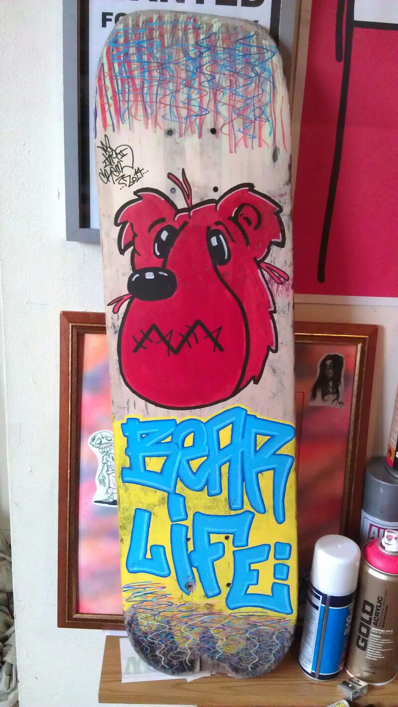 skateboard deck i done using posca